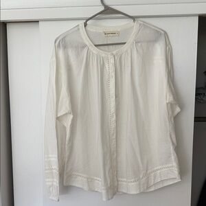 Lucky Brand Cream Button-Front Blouse